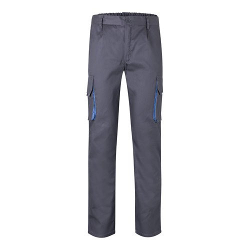 VL HYPNOS. Two-tone multi-pocket twill trousers (200g/m²), in cotton (35%) and polyester (65%)