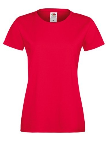 Fruit of the Loom, Ladies Sofspun, women's T-shirt, red, S