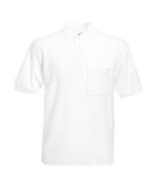 Fruit of the Loom, 65/35 Pocket Polo, Men's Pocket Polo Shirt, White, L