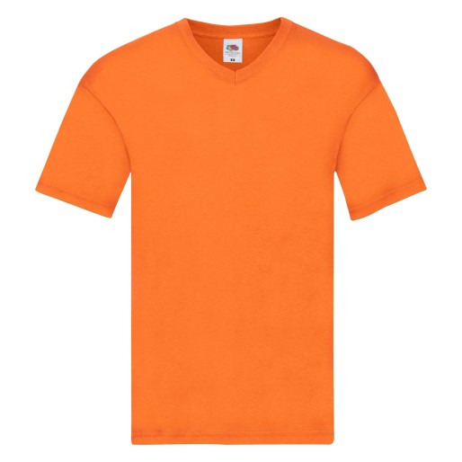 Fruit of the Loom, Original V-neck T, Men's V-neck Short Sleeve T-Shirt, Orange, 3XL