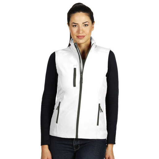 SKIPPER VEST WOMEN, women's softshell bodywarmer, white