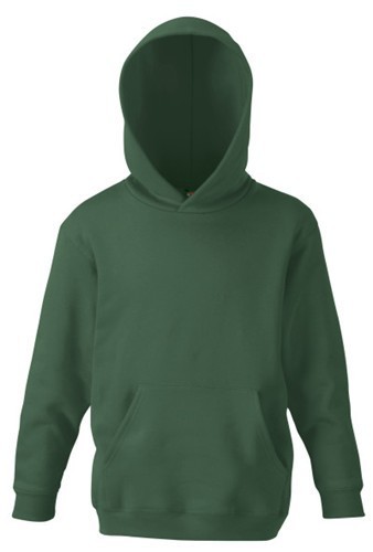 Fruit Of The Loom, Kids Classic Hooded Sweat, Hooded Kids Hoodie, Forest Green, 7-8
