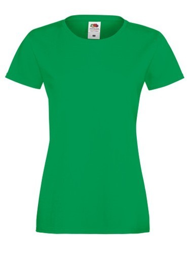 Fruit of the Loom, Ladies Sofspun, women's T-shirt, kelly green, XS