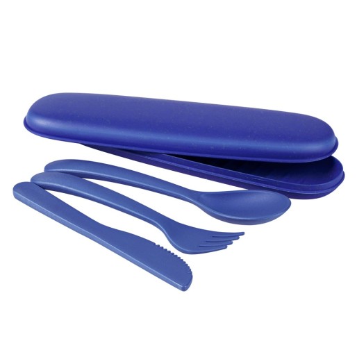 BRUNCH, eco set 3/1 spoon, fork and knife, blue