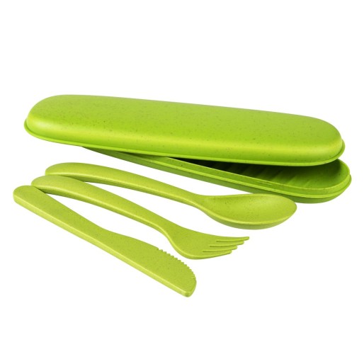 BRUNCH, eco set 3/1 spoon, fork and knife, kiwi