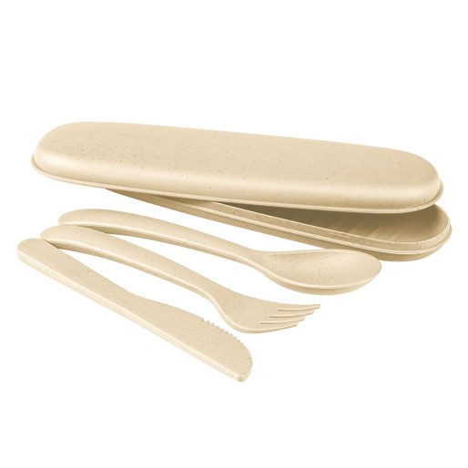 BRUNCH, eco set 3/1 spoon, fork and knife, beige