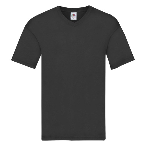Fruit of the Loom, Original V-neck T, Men's V-neck Short Sleeve Black, 4XL