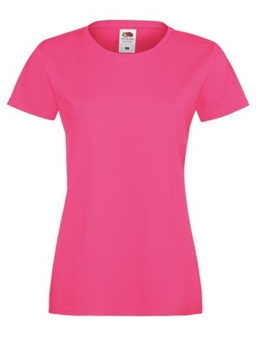 Fruit of the Loom, Ladies Sofspun, women's T-shirt, fuchsia, S