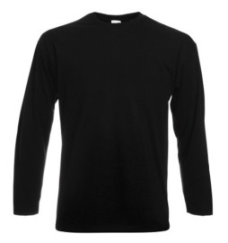 Fruit of the Loom, Valueweight, Men's Long Sleeve Cotton T-shirt, Black, M