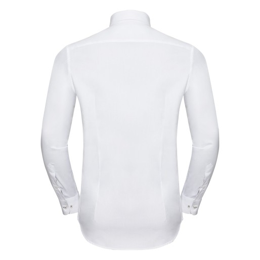 Men’s Long Sleeve Tailored Contrast Herringbone Shirt, Russell Europe