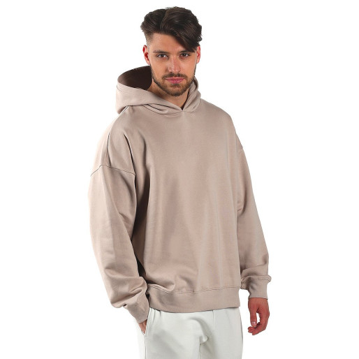 BIG HOODY, unisex oversized organic cotton hooded sweatshirt, 300 g/m2, light brown