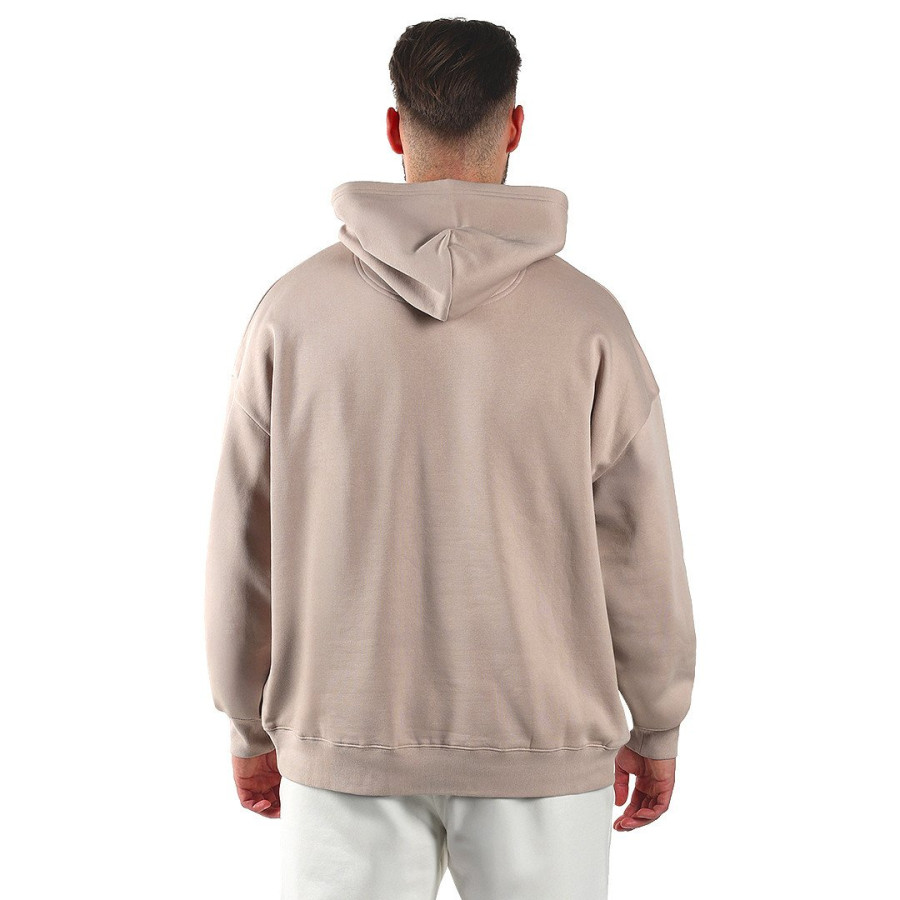BIG HOODY, unisex oversized organic cotton hooded sweatshirt, 300 g/m2, light brown