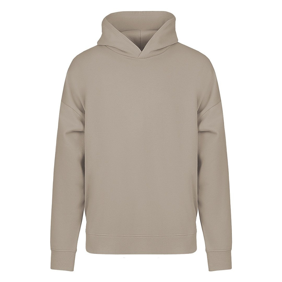 BIG HOODY, unisex oversized organic cotton hooded sweatshirt, 300 g/m2, light brown