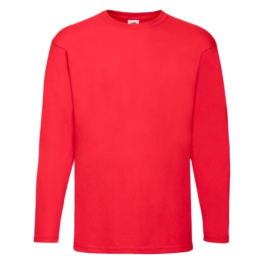 Fruit of the Loom, Valueweight, Men's Long Sleeve Cotton Shirt, Red, M