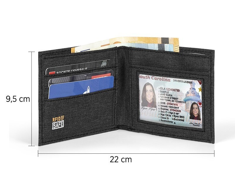 CASH PLUS, rfid wallet, black
