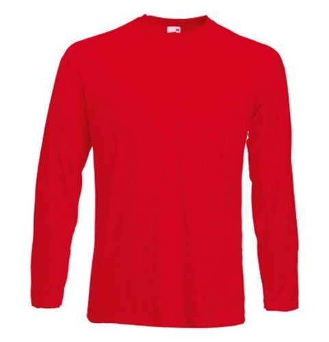 Fruit of the Loom, Valueweight, Men's Long Sleeve Cotton T-shirt, Red, XL