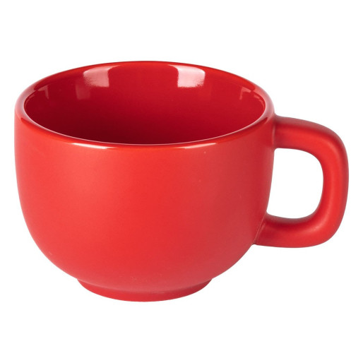 TOTEM, set of two stoneware cappuccino cups and saucers, 2 x 200 ml, red