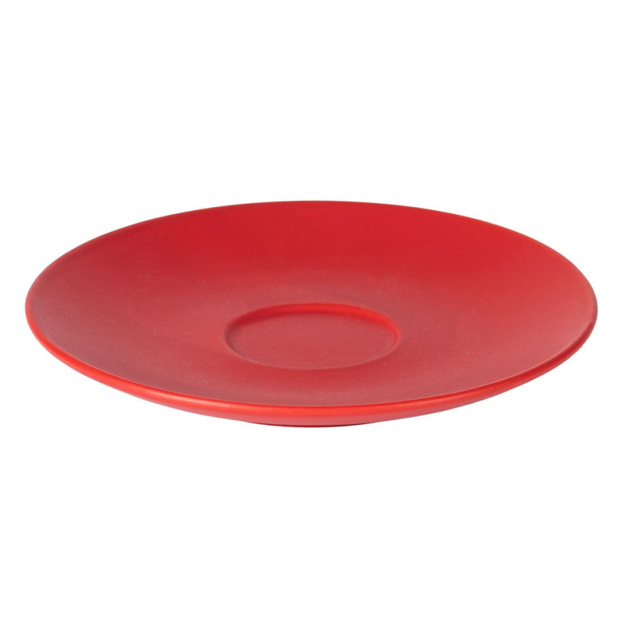 TOTEM, set of two stoneware cappuccino cups and saucers, 2 x 200 ml, red