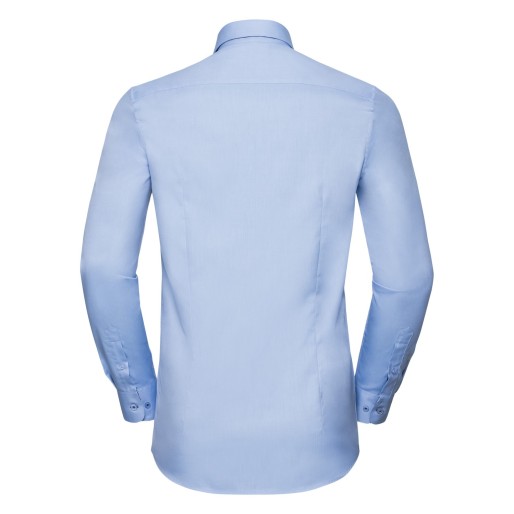 Men’s Long Sleeve Tailored Contrast Herringbone Shirt, Russell Europe