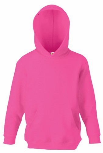 Fruit Of The Loom, Kids Classic Hooded Sweat, Hooded Sweatshirt, Fuchsia, 9-11
