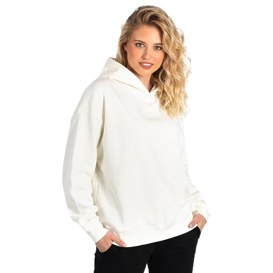 BIG HOODY, unisex oversized organic cotton hooded sweatshirt, 300 g/m2, off white