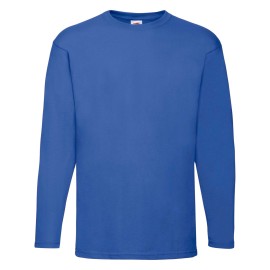 Fruit of the Loom, Valueweight, Men's Long Sleeve Cotton T-Shirt, Royal Blue, L