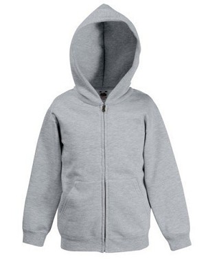 Fruit Of The Loom, Kids Classic Hooded Sweat Jacket, Hooded & Cibbler Sweatshirt, Ash Gray, 5-6