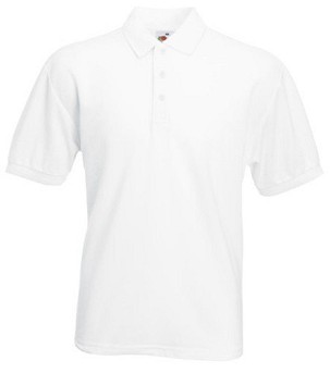 Fruit of the Loom, 65/35, polo shirt for men, white, L