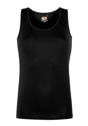 Fruit of the Loom, Ladies Performance Vest, Sports Athletic T-Shirt for Women, Black, S