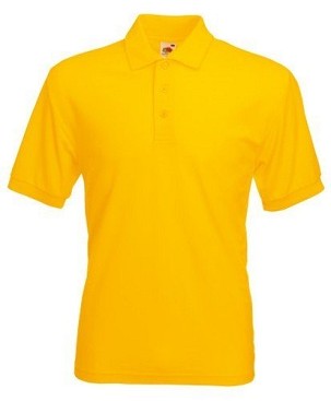 Fruit of the Loom, 65/35, polo shirt for men, sunflower yellow, 3XL