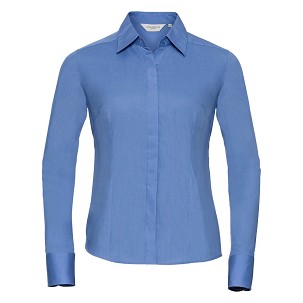 RUSSELL women's LS Pol-Cot Fit Ppln Shirt