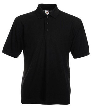 Fruit of the Loom, 65/35, polo shirt for men, black, 5XL
