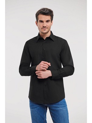 RUSSELL men's LS Po-Ct Tail Pop Shirt
