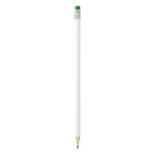 PIGMENT WHITE, drvena grafitna olovka hb sa gumicom, svetlo zelena