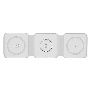 STATION, wireless charger with magnet, 3 in 1, white