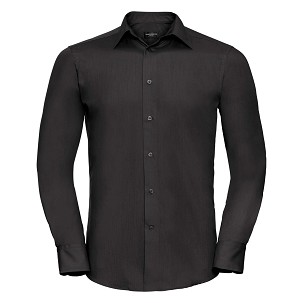 RUSSELL men's LS Po-Ct Tail Pop Shirt