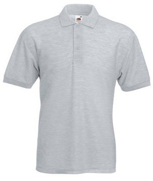 Fruit of the Loom, 65/35, men's polo shirt, ash gray, 5XL