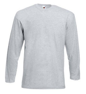 Fruit of the Loom, Valueweight, muška pamučna majica dugih rukava, pepeljasto siva, 3XL