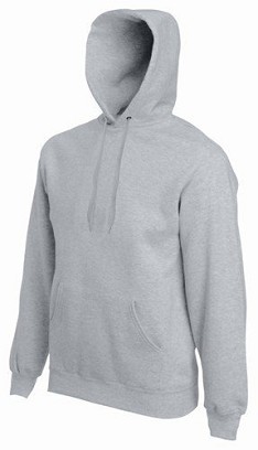 Fruit of the Loom, Classic Hooded Sweat, klasični muški duks sa kapuljačom, pepeljasto siva, XL