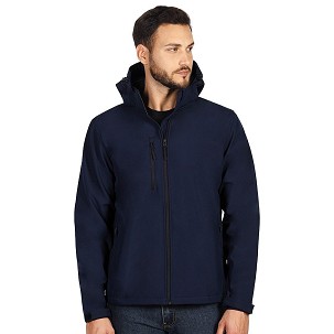 PROTECT MEN, unisex softshell jacket with detachable hood, blue