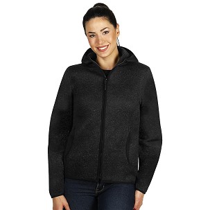 JOKER LADY, mčlange hooded sweatshirt, black