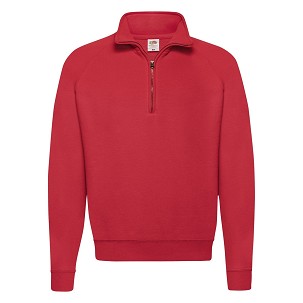 Fruit of the Loom, Classic Zip Neck Sweat, men's sweatshirt, red,  M