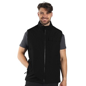 TANKER VEST, ripstop workwear bodywarmer, black