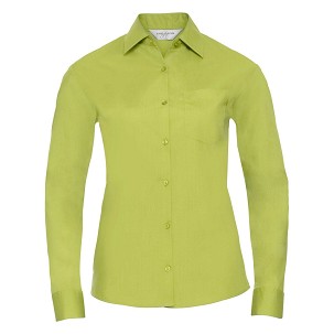 RUSSELL Women's Long Sleeved POLYCOTTON EASY CARE POPLIN Shirt