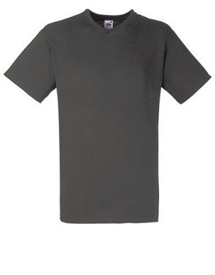 Fruit of the Loom, Valueweight, Men's Short Sleeve Cotton V-Neck, Light Graphite, XL