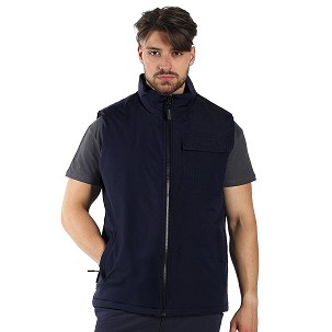 TANKER VEST, ripstop workwear bodywarmer, blue