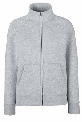 Fruit of the Loom, Ladies Premium Sweat Jacket, Women's Sweatshirt, Ash Gray, XS
