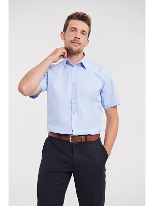 RUSSELL men's short sleeve shirt HERRINGBONE