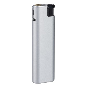 IGNIS SOFT, plastic electronic lighter in metal case, with turbo flame, silver