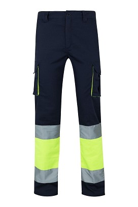 VL ZEUS. Two-tone, multi-pocket stretch trousers (240g/m²), in cotton (46%), EME (38%) and polyester (16%)